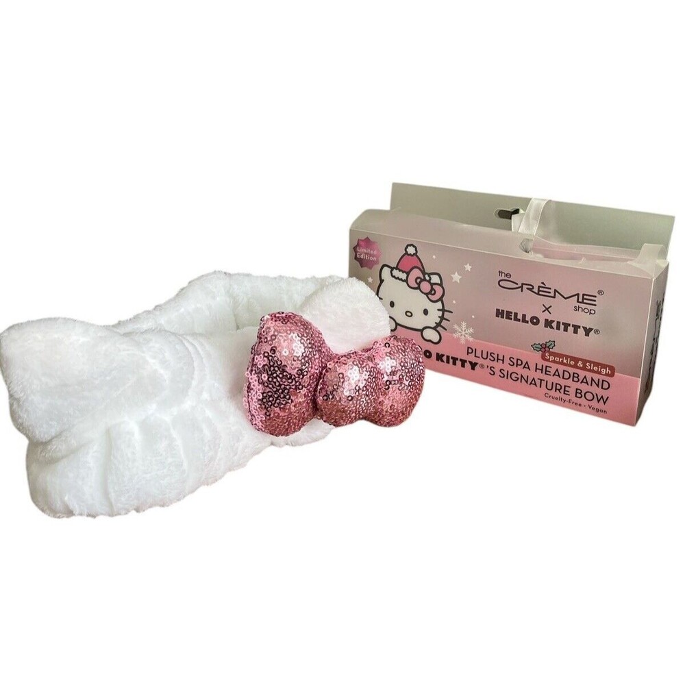 The Creme Shop x Hello Kitty Plush Spa Headband Limited Edition Pink Sequins